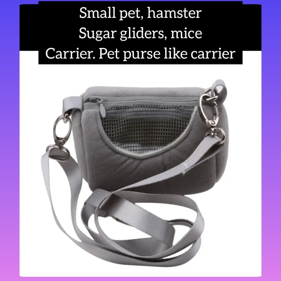 Hamster pet Carrier Small Animal Hammock sugar glider mice carrier purse design. - Picture 2 of 6